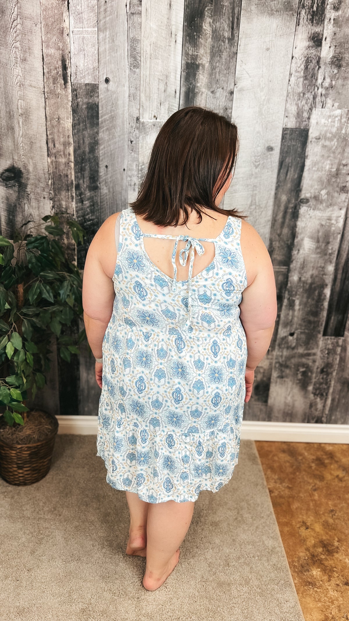 Claire Blue Floral Dress