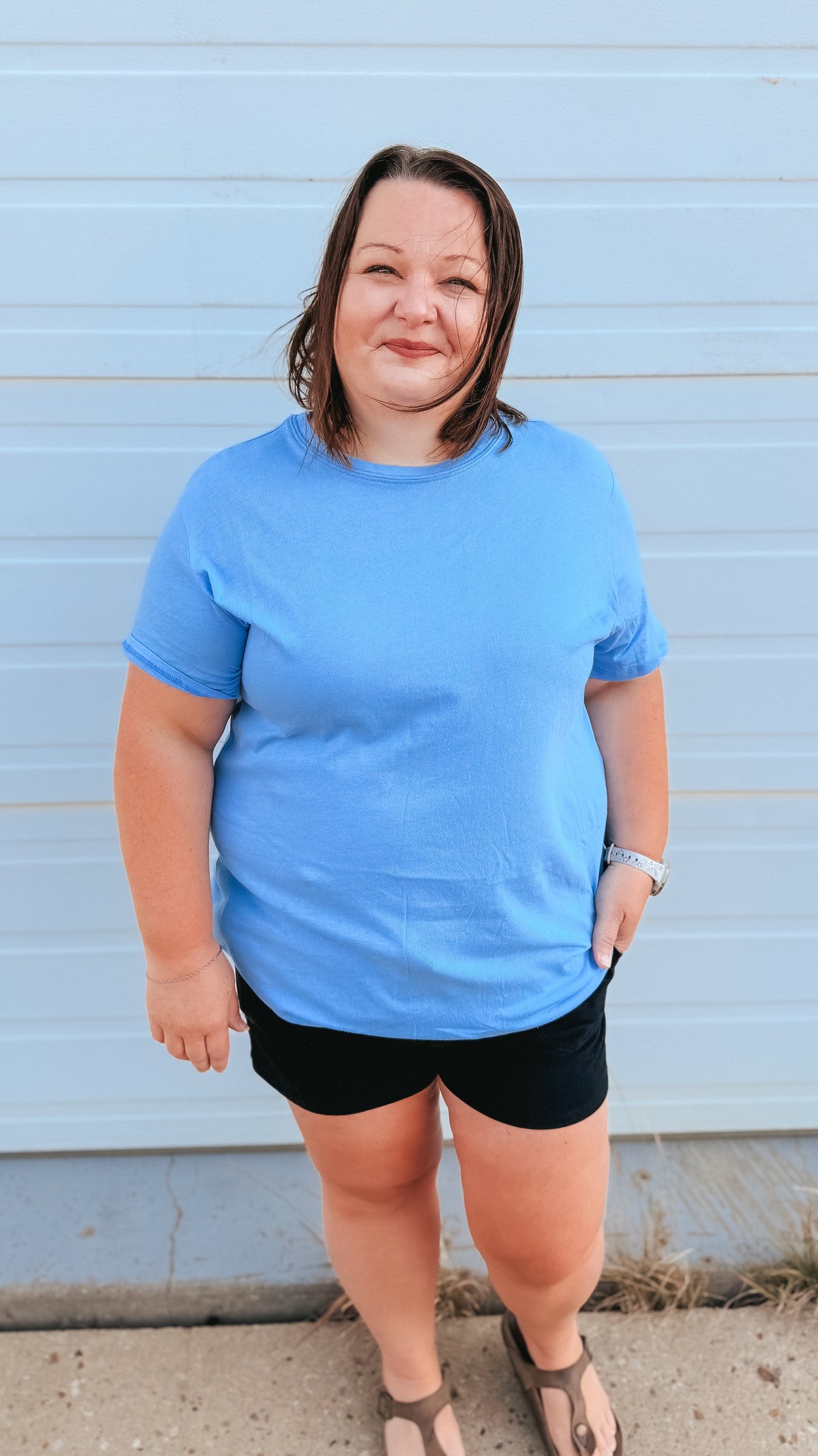 Julia Basic Tee | Cornflower Blue