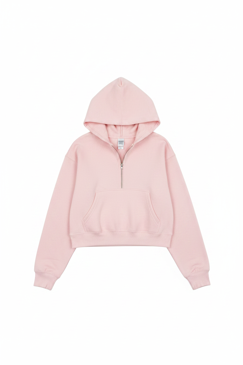 Beth 1/2 Zip Sweatshirt | Baby Pink