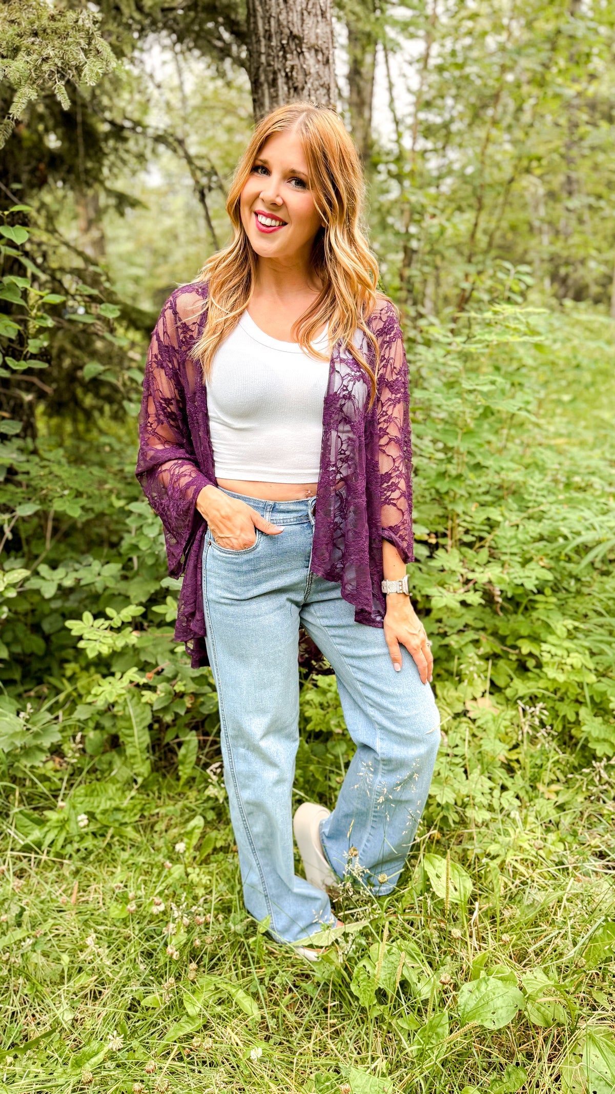 Rosemary Lace Cardigan | Purple