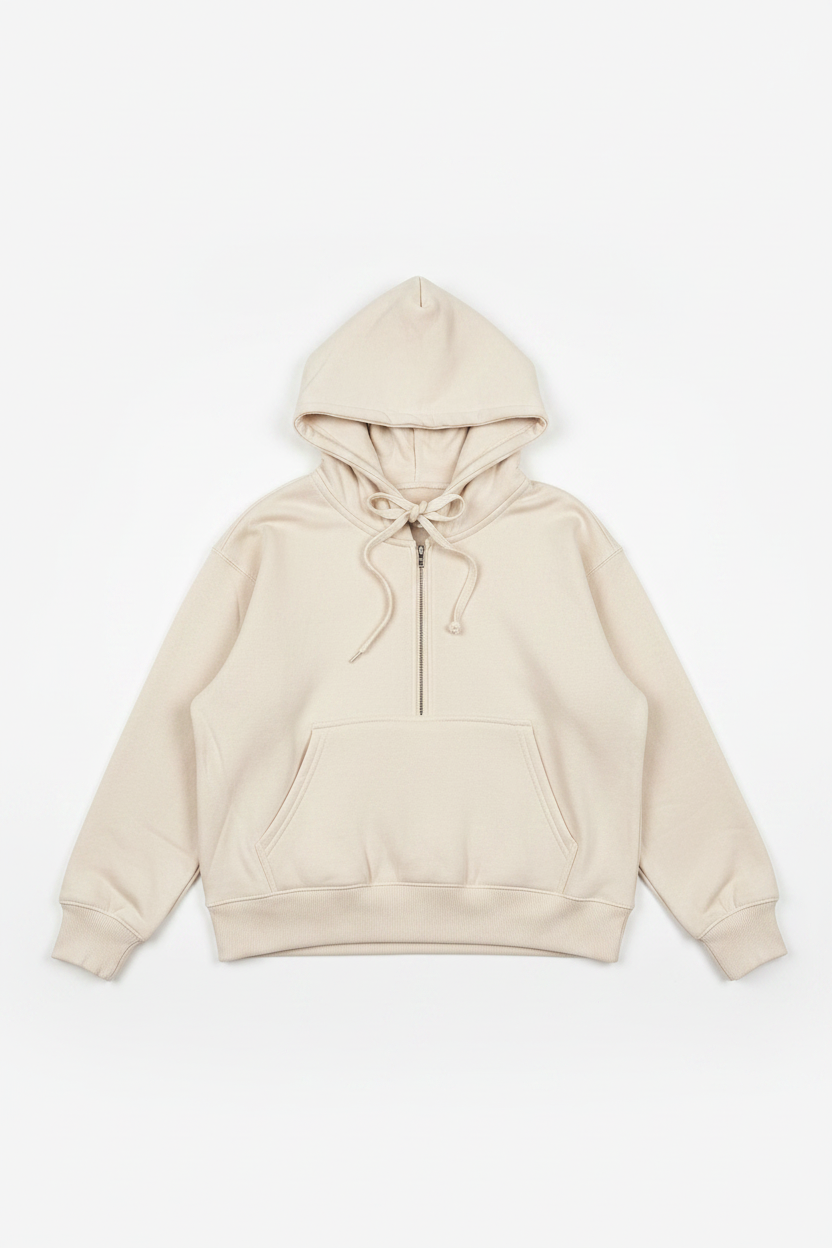 Beth 1/2 Zip Sweatshirt | Beige