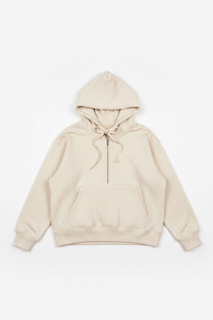 Beth 1/2 Zip Sweatshirt | Beige