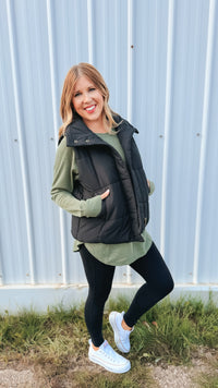 Tori Puffer Vest | Black