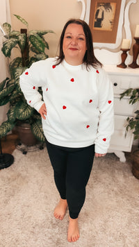 Liza Heart Crewneck | Ivory