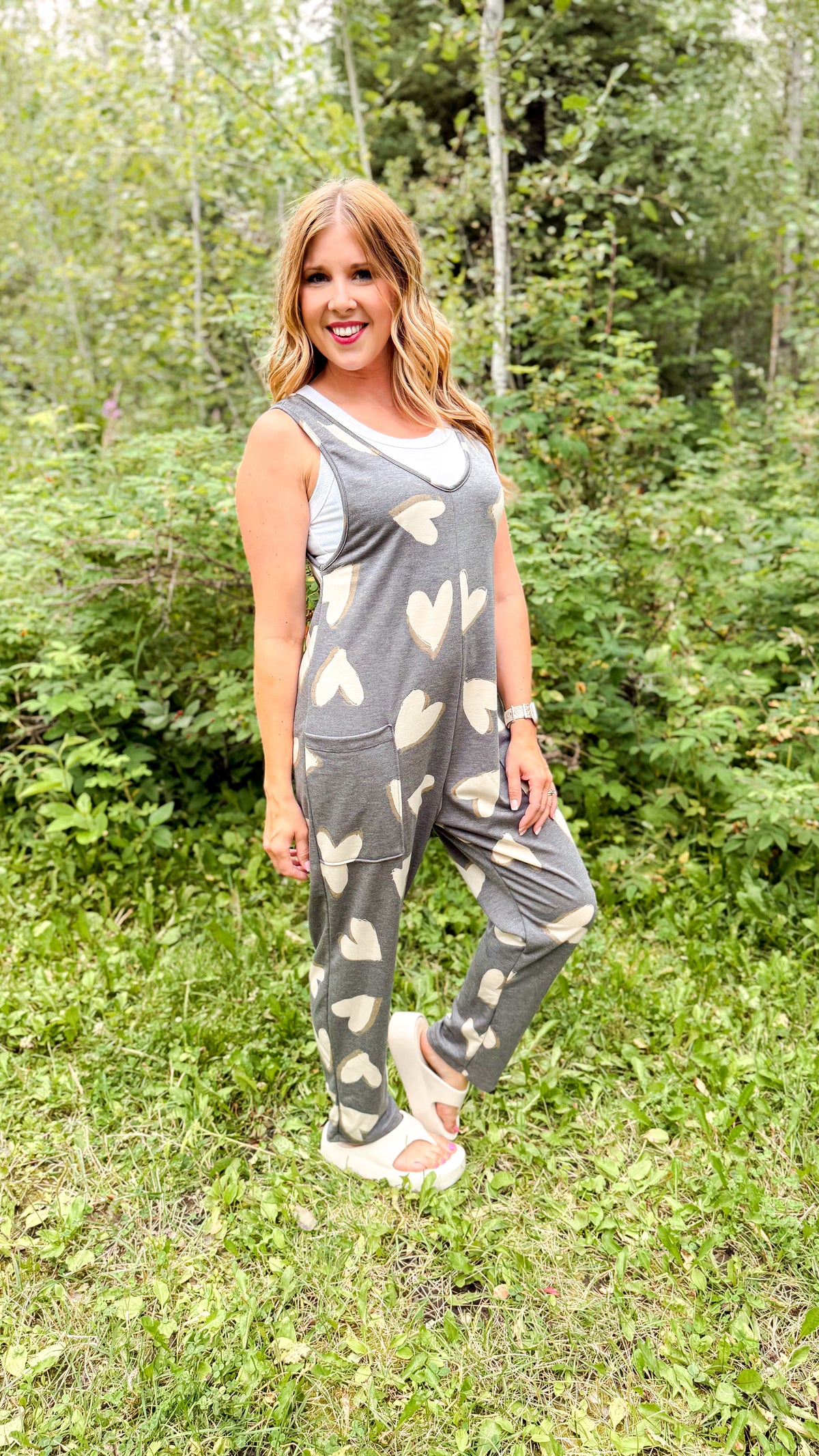 Nadine Romper | Grey Heart