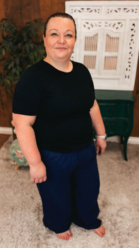Nova Wide Leg Pants | Navy