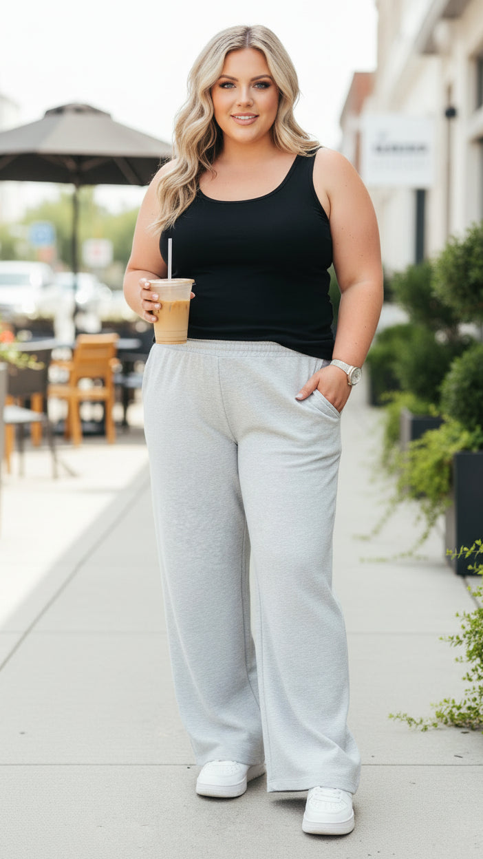Toni Wide Leg Jogging Pants | Grey