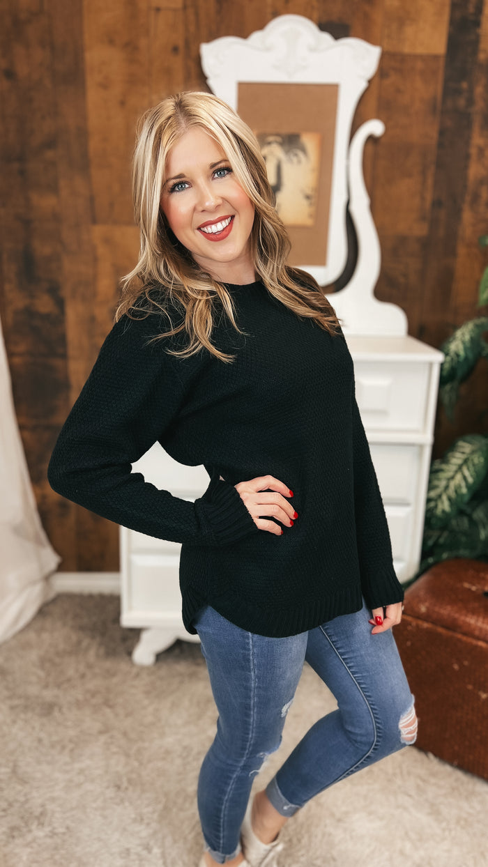 Scarlett Knit Sweater: Black