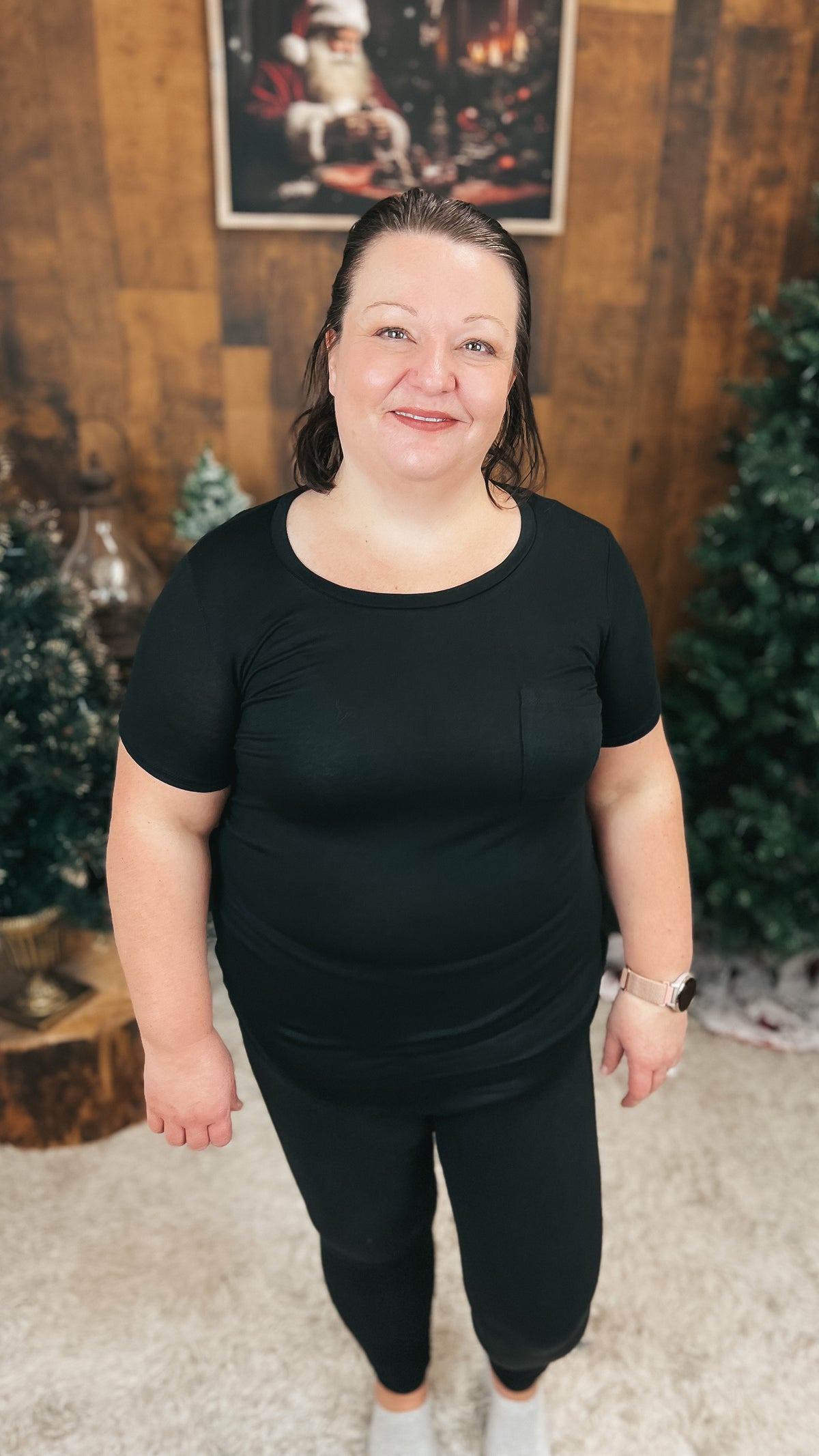 Laura Heathered Tee | Black