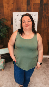 Morgan 2.0 Basic Tank Top | Olive