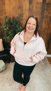 Beth 1/2 Zip Sweatshirt | Baby Pink