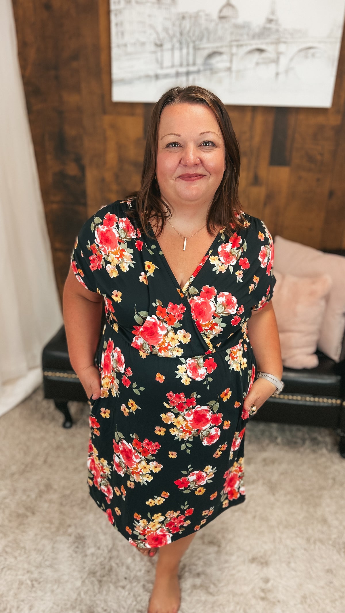 Sonya Floral Dress | Black