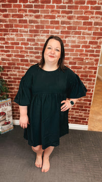Fiona Bubble Sleeve Dress | Black