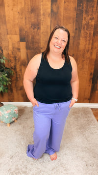 Audrey Wide Leg Jogging Pants | Lilac