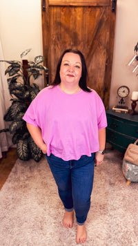 Juliette Flutter Tee | Bright Mauve