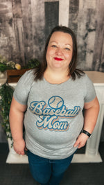 Baseball Mom Graphic Tee: Grey