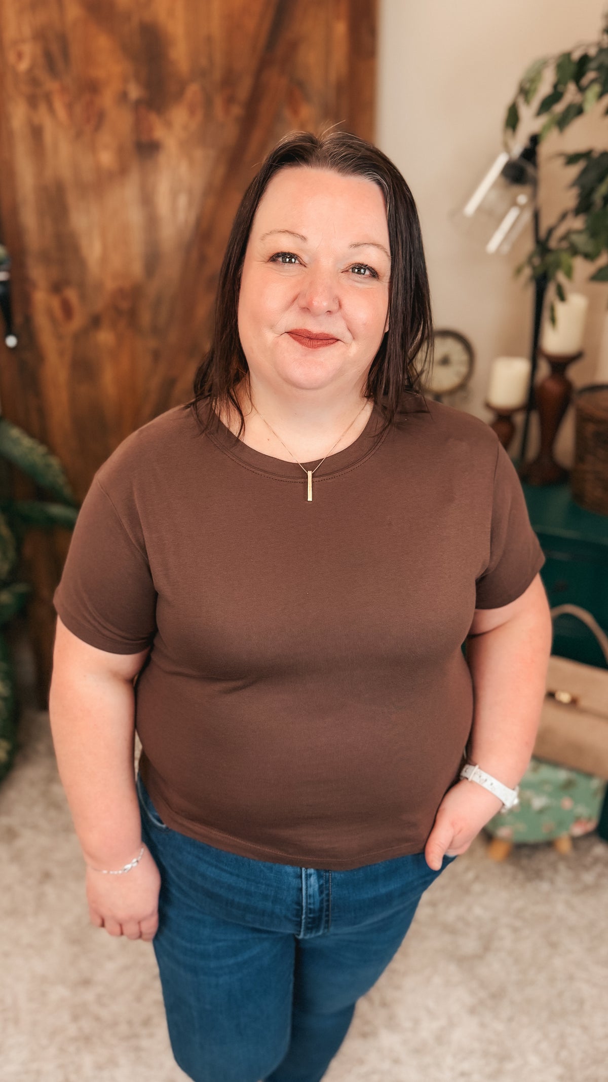 Michelle Basic Tee | Brown