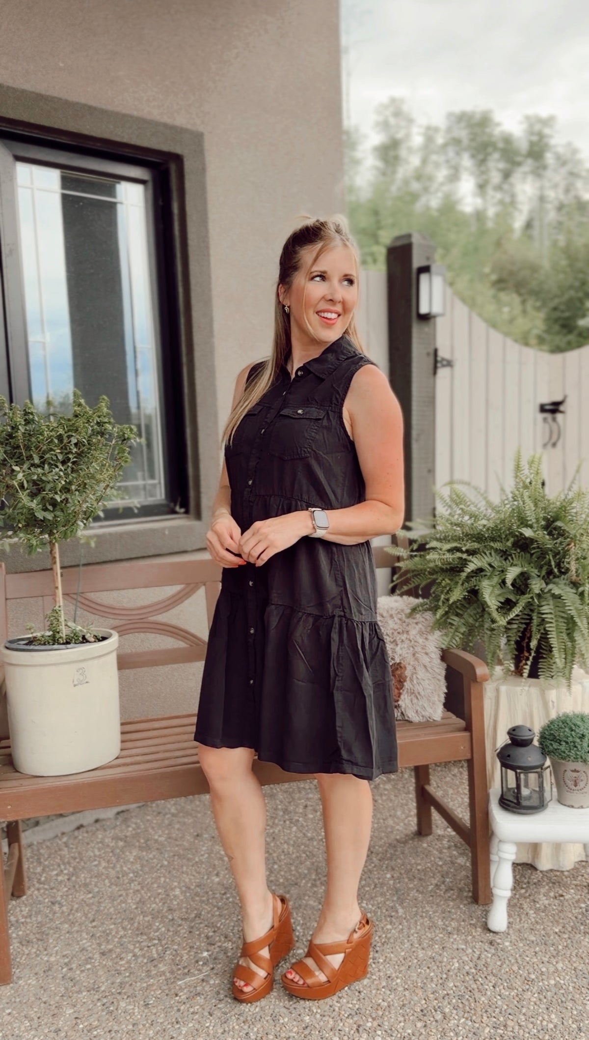 Jackie Chambray Dress | Black