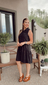 Jackie Chambray Dress | Black