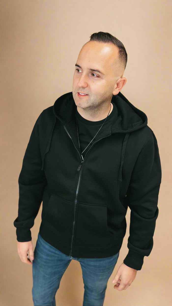 Steven Zip Up Hoodie: Black *SALE*