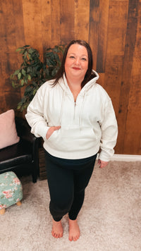 Beth 1/2 Zip Sweatshirt | Beige