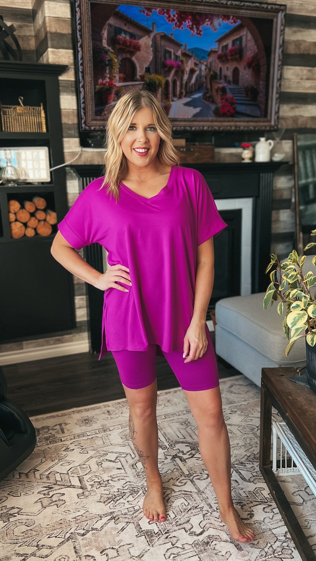 Skylar Short Set: Plum