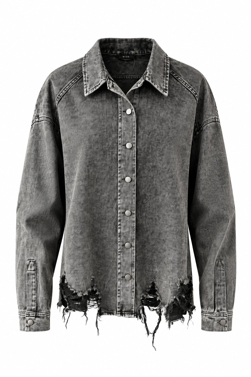 Ronin Distressed Denim Jacket | Washed Black