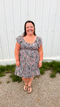 Sadie Floral Sundress | Soft Navy
