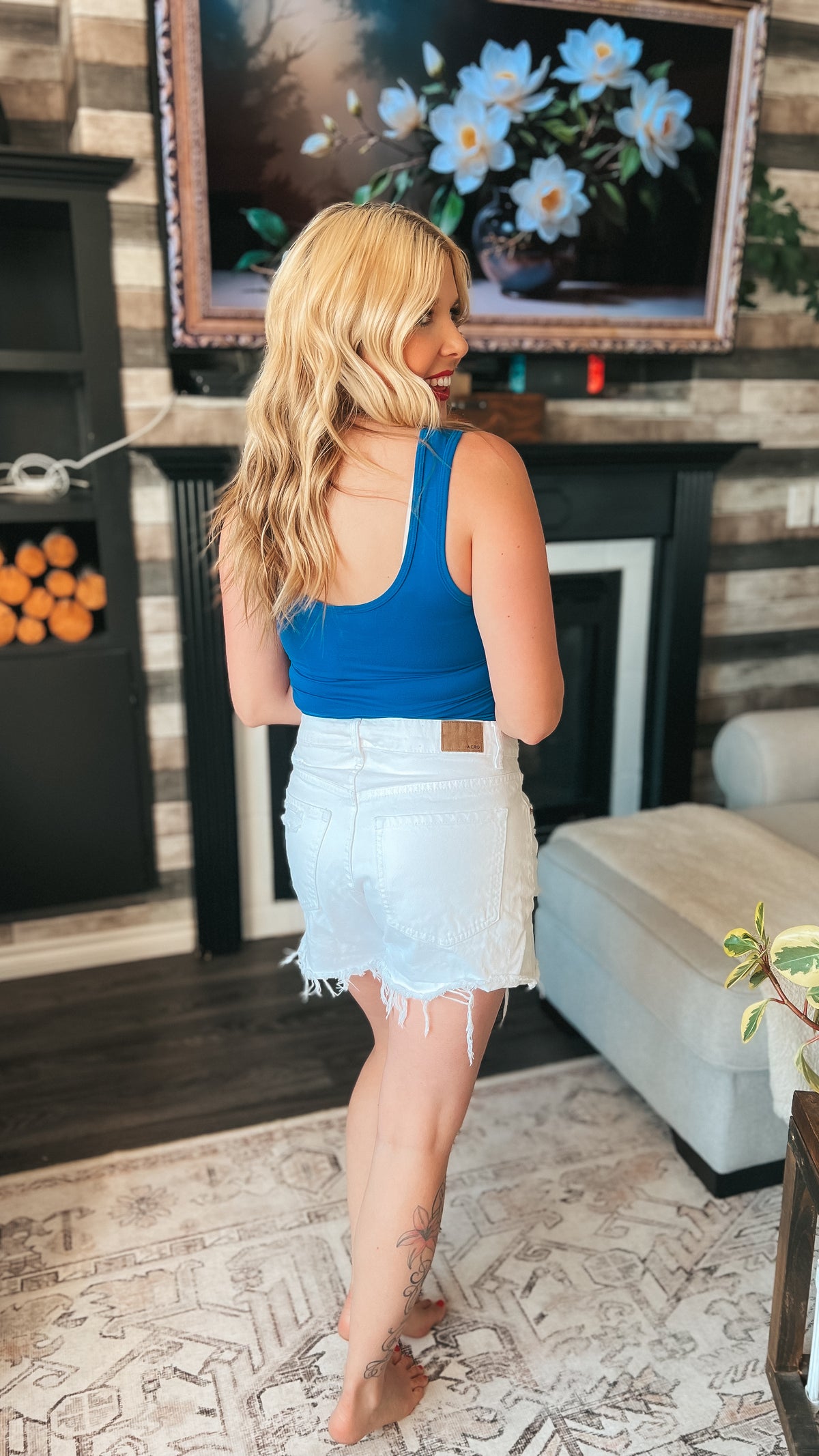 Mylie V-Neck Bodysuit | Classic Blue