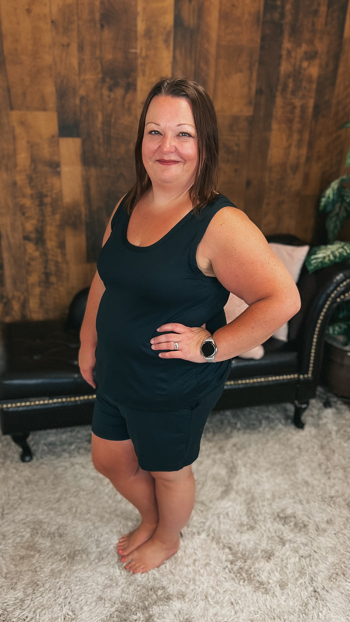 Payton Tank Top Short Set | Black