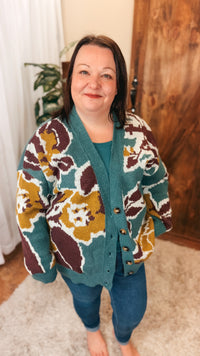 Jessica Floral Cardigan | Forest