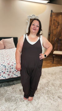 Jordyn Hotshot Romper: Brown