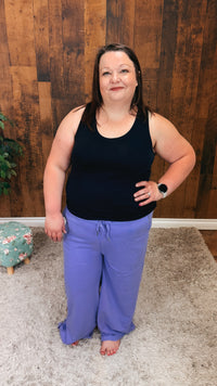 Audrey Wide Leg Jogging Pants | Lilac