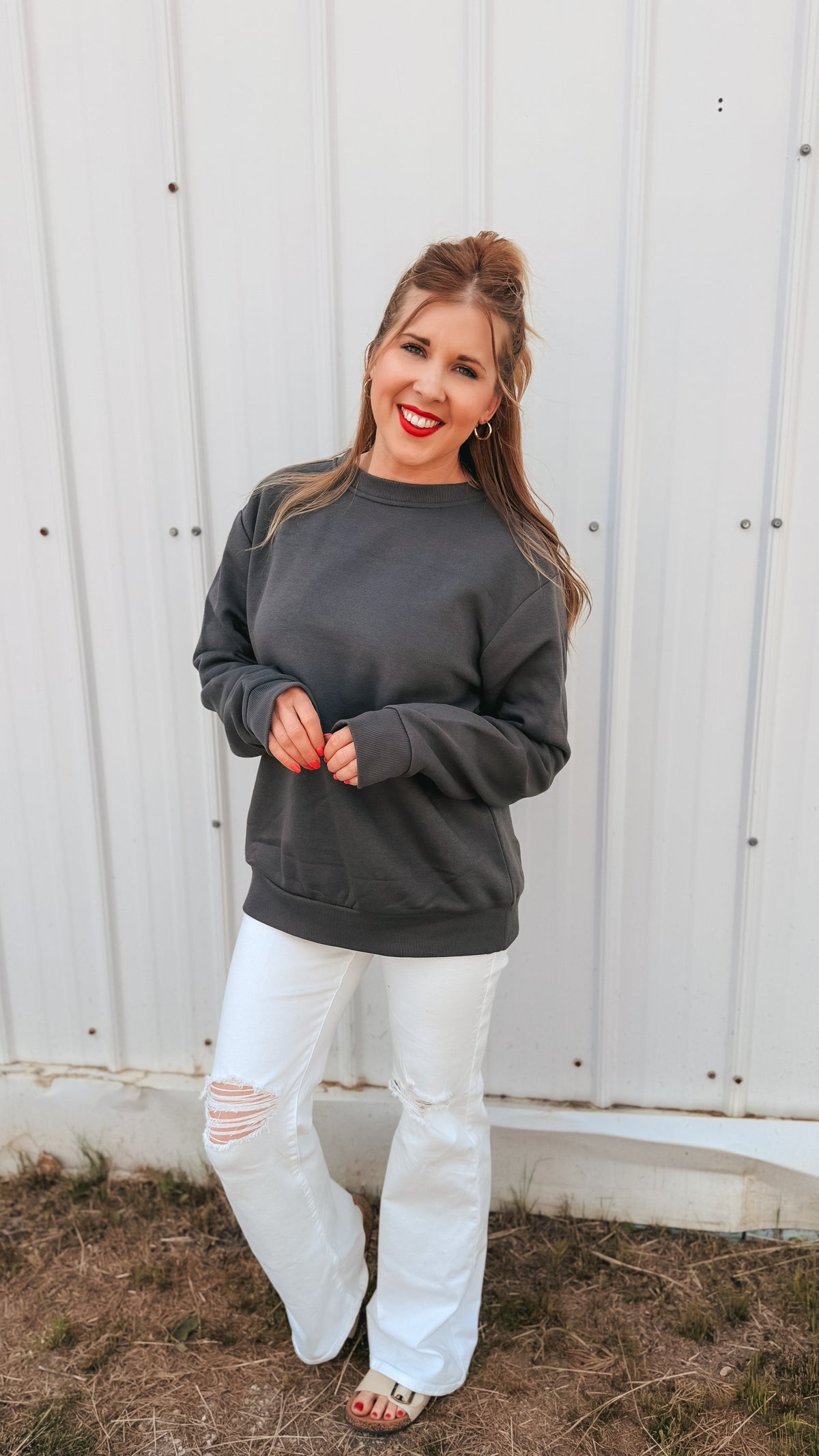 Holly Crewneck | Charcoal