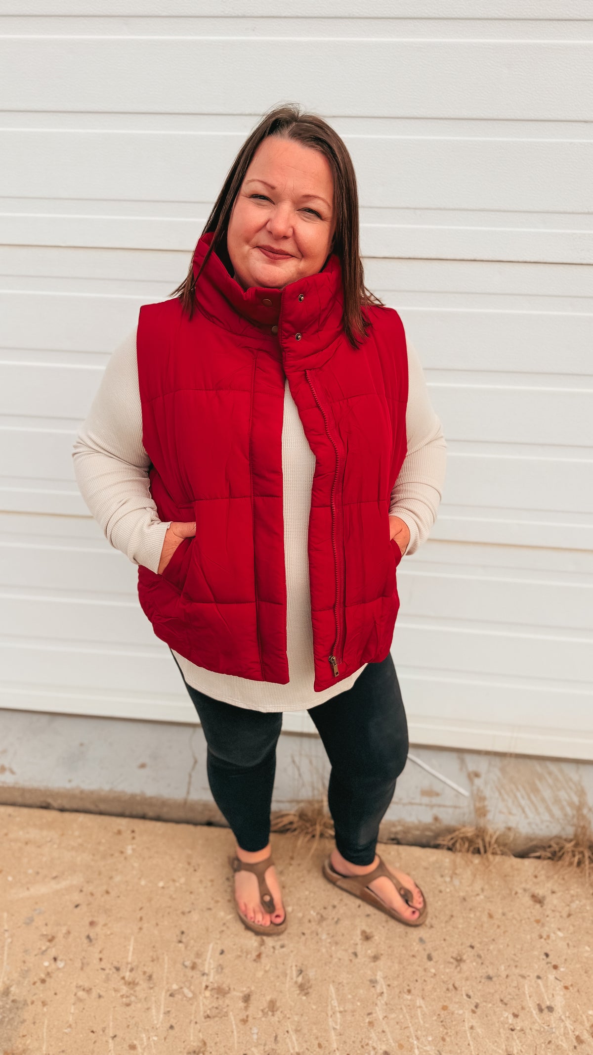 Tori Puffer Vest | Burgundy
