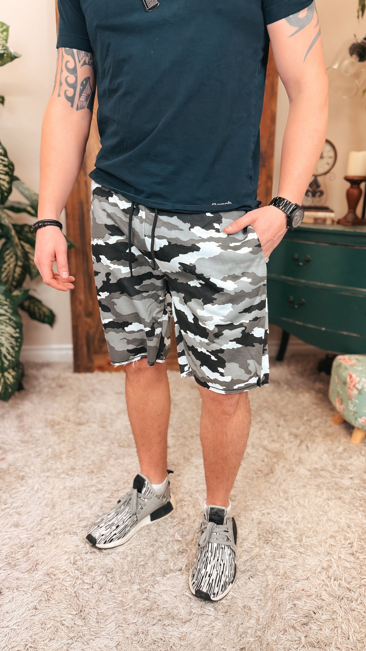 Patrick Shorts: Black Camo