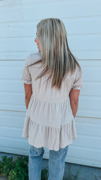 Dolly Babydoll Top: Beige
