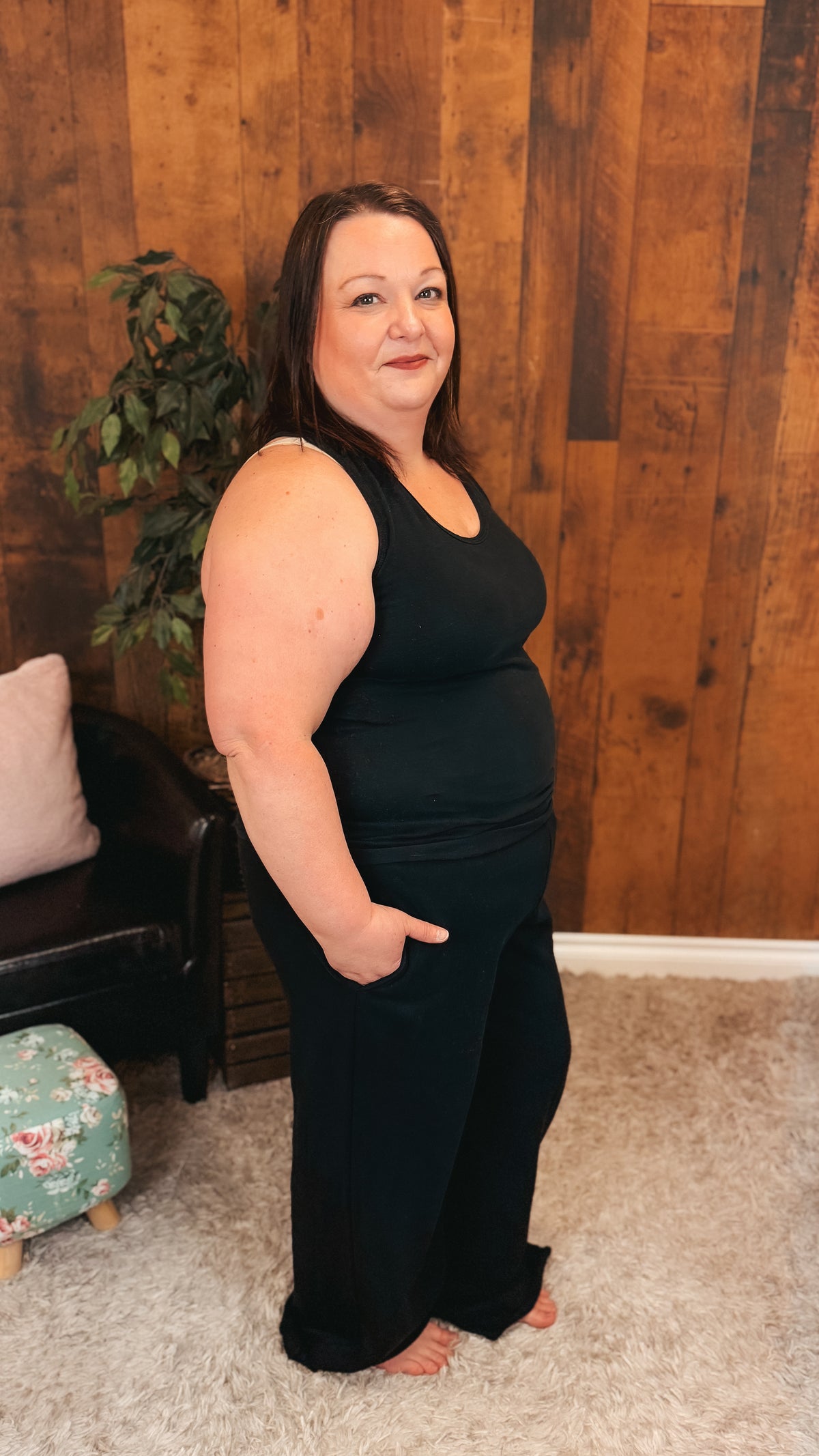 Toni Wide Leg Jogging Pants | Black