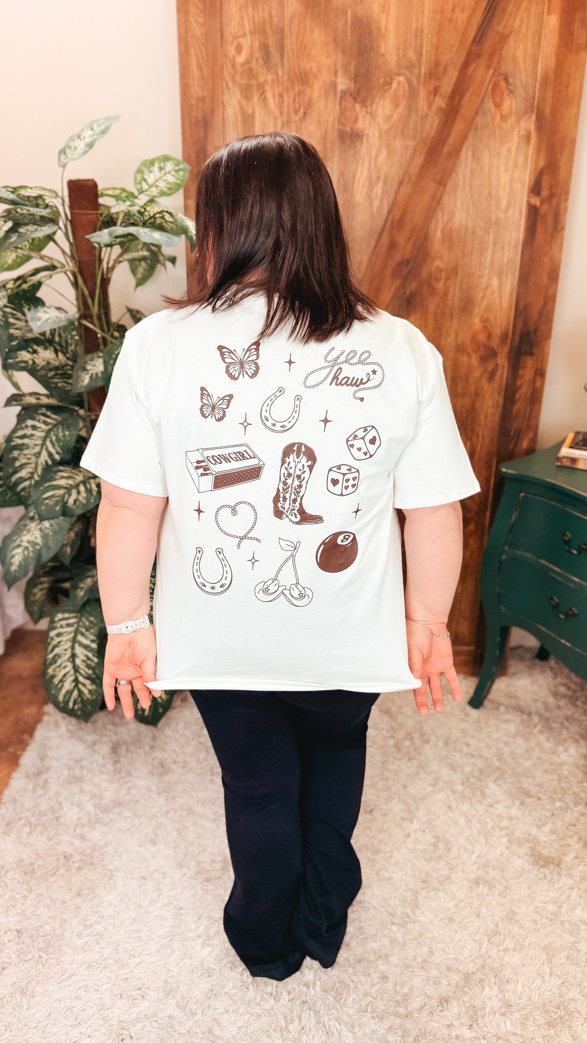 Yeehaw Cowgirl Graphic Tee | Cream