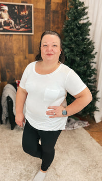 Laura Heathered Tee | White