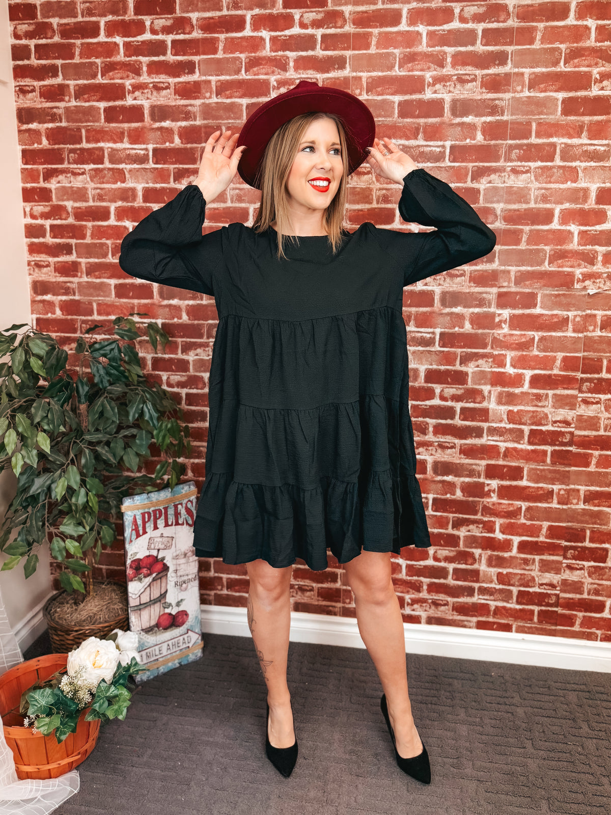 Clara Long Sleeve Dress | Black