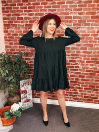 Clara Long Sleeve Dress | Black