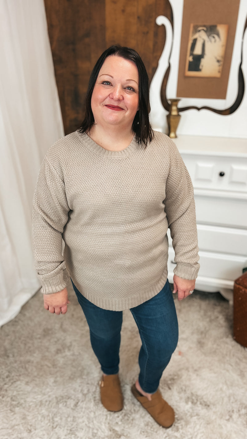 Scarlett Knit Sweater: Light Mocha