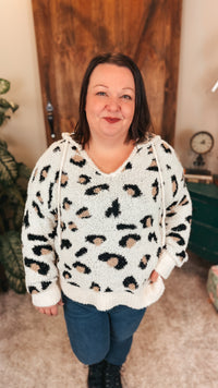 Karen Leopard Print Hoodie | Cream
