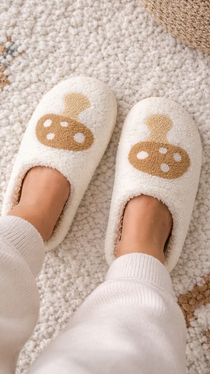 Mushroom Slippers | Cream