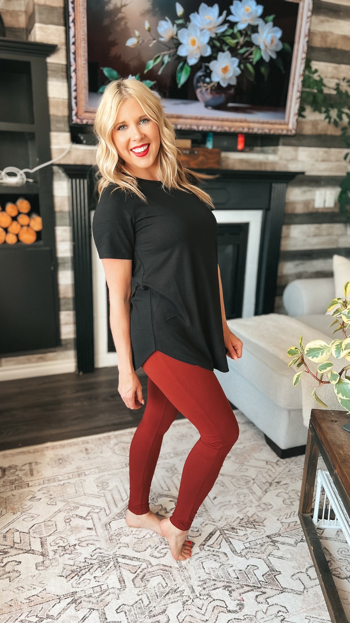 Ashley Cotton Leggings | Rust