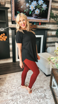 Ashley Cotton Leggings | Rust