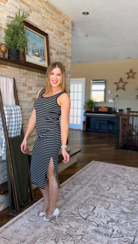 Claudia Stripe Sundress | Black