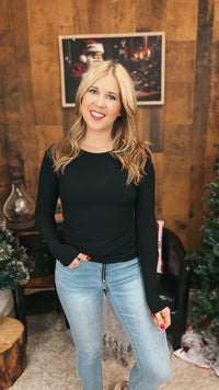 Tatum Ribbed Long Sleeve | Black