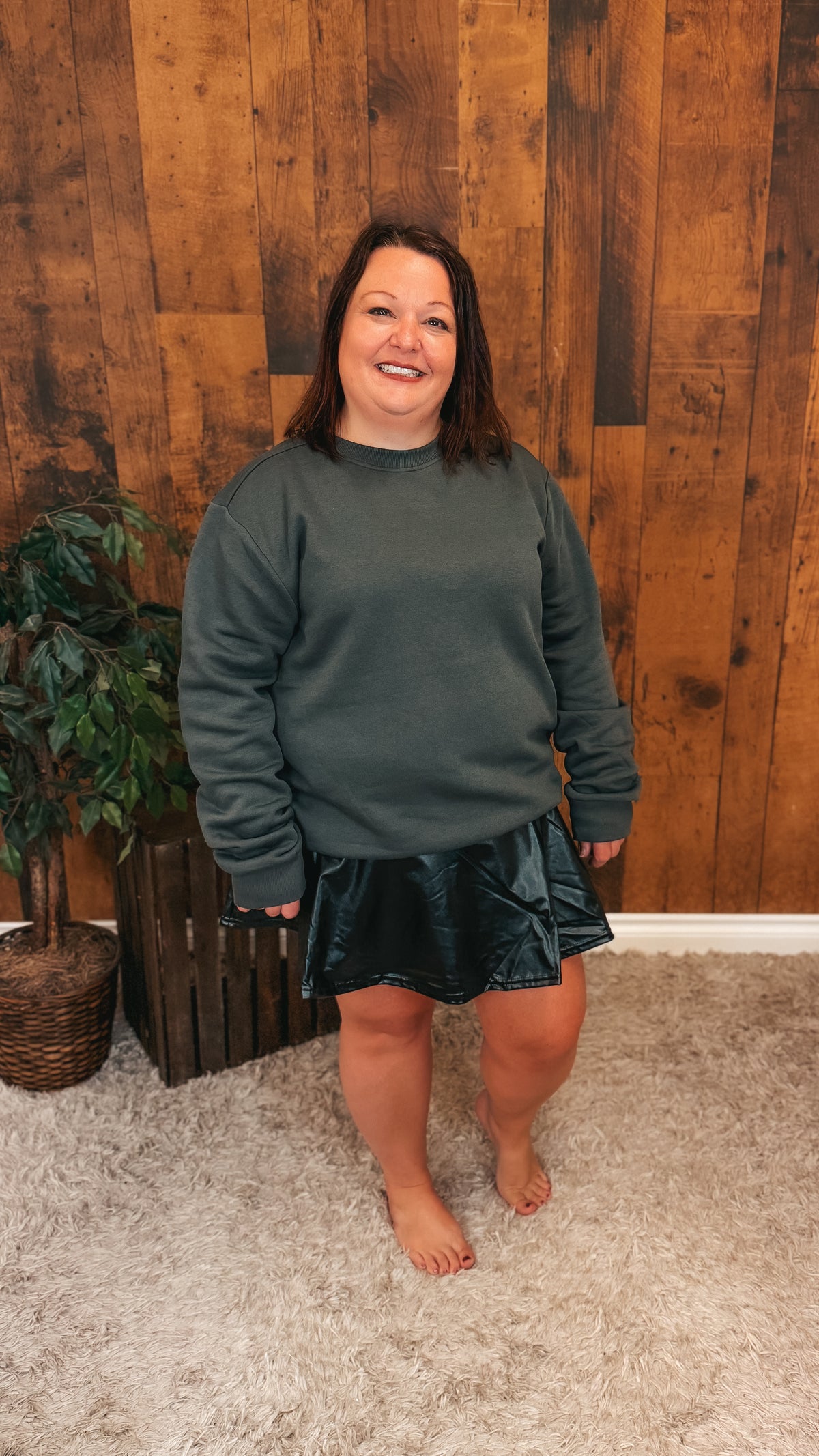 Dakota Faux Leather Skort | Black